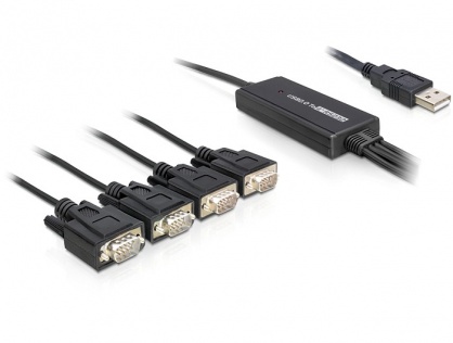 Cablu USB la 4 x Serial RS232 FTDI 1.4m, Delock 61887