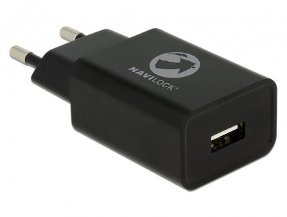 Incarcator priza 1 x USB 5V 2.4A + cablu micro USB-B Negru, Navilock 62847