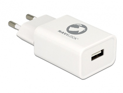 Incarcator priza 1 x USB 5V 2.4A + cablu micro USB-B Alb, Navilock 62849