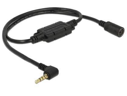 Cablu MD6 socket serial la jack 3.5 mm 4 pini 90° LVTTL (3.3 V) 52cm, Navilock 62926