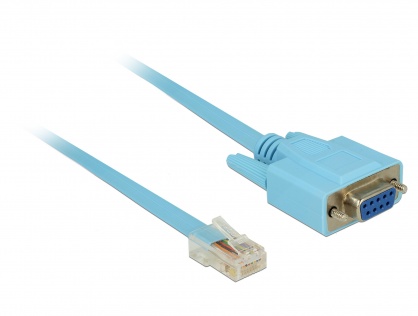 Cablu serial RS-232 DB9 la Serial RS-232 RJ45 (pentru router Cisco) 1m, Delock 63341