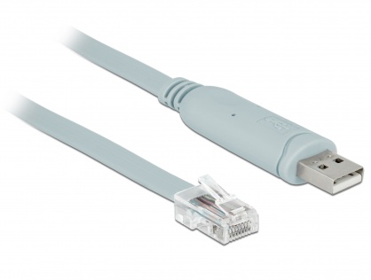 Cablu USB la Serial RS-232 RJ45 (pentru router Cisco) T-T 0.5m Gri, Delock 63920