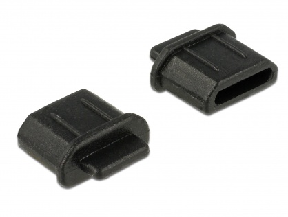 Protectie impotriva prafului pentru conector micro HDMI-D mama Negru set 10 buc, Delock 64031