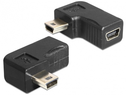 Adaptor mini USB-B 5 pini T-M unghi 90 grade, Delock 65448