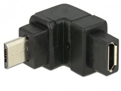 Adaptor micro USB-B 2.0 in unghi sus, Delock 65669