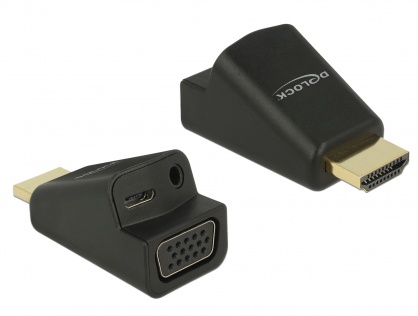 Adaptor HDMI la VGA cu audio si alimentare micro USB, Delock 65895