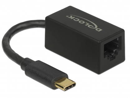 Adaptor USB 3.1-C Gen 1 la Gigabit LAN compact negru, Delock 65904