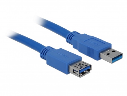 Cablu prelungitor USB 3.0 T-M 1m Bleu, Delock 82538