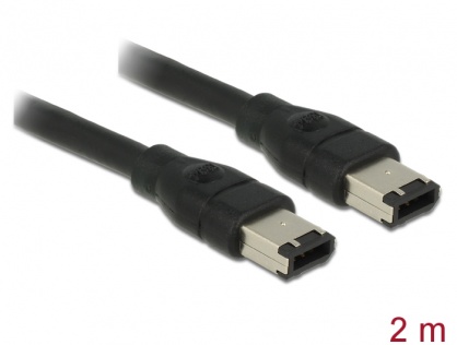 Cablu FireWire 6 pini la 6 pini 2m, Delock 82574