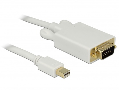 Cablu mini DisplayPort la VGA T-T 1m Alb, Delock 82639