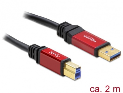 Cablu USB 3.0 A-B Premium T-T 2m, Delock 82757