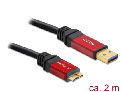 Cablu USB 3.0 la micro USB-B T-T 2m Premium, Delock 82761