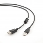 Cablu prelungitor USB 2.0 T-M cu ferita 1.8m, Gembird CCF-USB2-AMAF-6