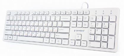 Tastatura multimedia USB chocolate Alb, Gembird KB-MCH-03-W