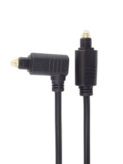 Cablu audio optic Toslink drept/unghi 90 grade T-T 2m Negru, KJTOS3-2