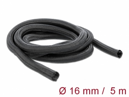 Plasa pentru organizarea cablurilor cu auto-inchidere 5 m x 16 mm Negru, Delock 18910