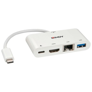 Mini docking station USB 3.1-C la HDMI, Gigabit + PD (Power Delivery), Lindy L43239