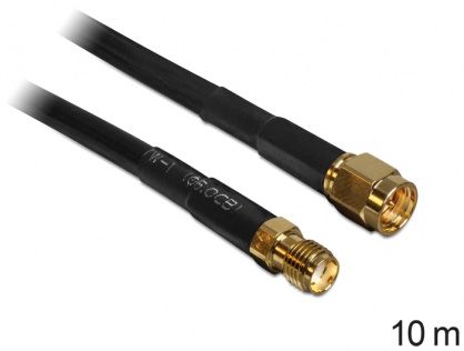Cablu prelungitor antena SMA CFD/RF200 10m low loss, Delock 88445