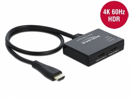 Multiplicator HDMI 2 porturi 4K@60 Hz, Delock 87747