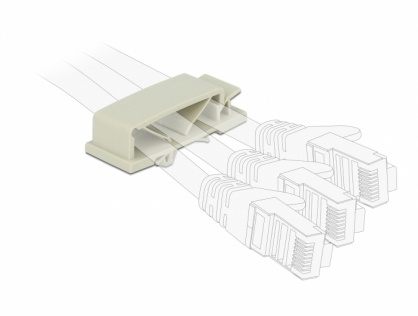 Set 10 bucati suport cu 3 sloturi pentru cablu cu montare PCB Gri, Delock 60186