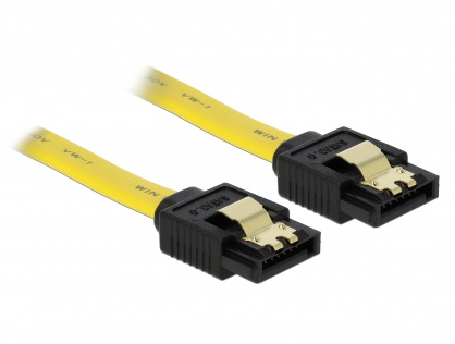 Cablu SATA III 6 Gb/s drept-drept clips metalic 70 cm, Delock 82813
