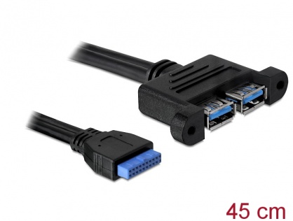 Cablu intern USB 3.0 pin header la 2 x USB 3.0, Delock 82941
