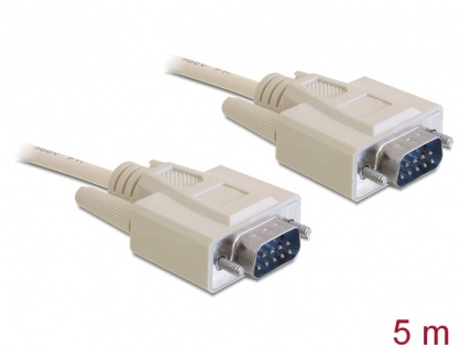 Cablu serial RS-232 DB9 T-T 5m, Delock 82982