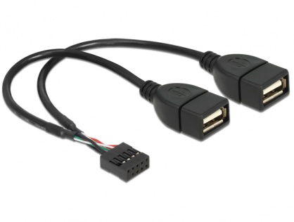 Cablu USB 2.0 A intern la 2 x USB A M, Delock 83292