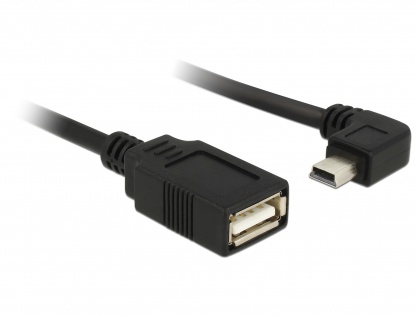 Cablu mini USB unghi la USB 2.0 T-M OTG 50cm, Delock 83356