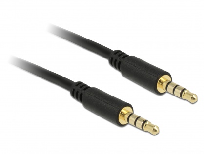 Cablu stereo jack 3.5mm 4 pini Negru T-T 3m, Delock 83437
