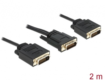 Cablu DMS-59 T la 2 x DVI 24+1 T 2 m, Delock 83496