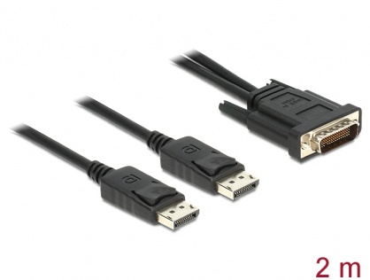 Cablu DMS-59 T la 2 x DisplayPort T 2m, Delock 83507