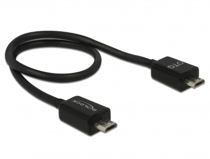 Cablu micro USB-B 2.0 Power Sharing la micro USB 30cm OTG, Delock 83570