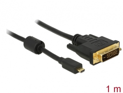 Cablu Micro-D HDMI la DVI T-T 1m Negru, Delock 83585