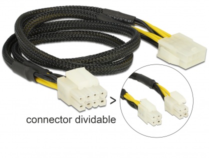 Cablu prelungitor 8 pini EPS (2 x 4 pin) la 8 pini T-M 44 cm, Delock 83653