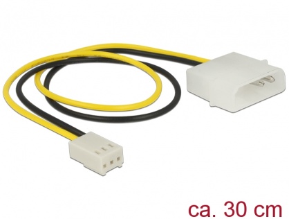 Cablu de alimentare Molex la ventilator 3 pini T-M 30cm, Delock 83659