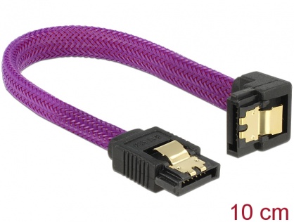 Cablu SATA III 6 Gb/s 10cm drept/unghi Premium, Delock 83693