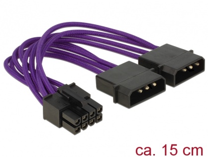 Cablu de alimentare 8 pini EPS la 2 x Molex, Delock 83703