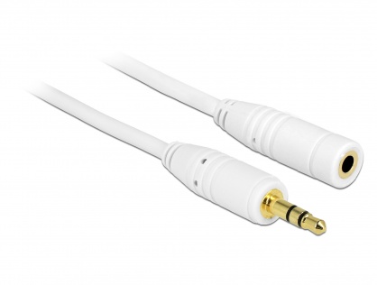 Cablu prelungitor audio jack 3.5mm 2m Alb, Delock 83767