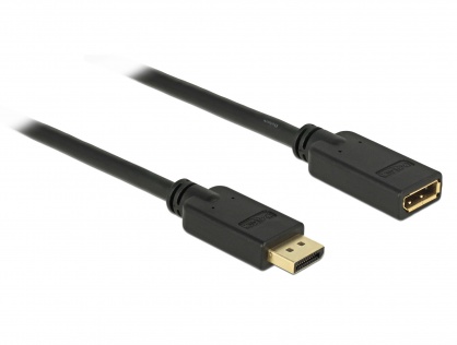 Cablu prelungitor DisplayPort v1.2 4K 60Hz 1m T-M Negru, Delock 83809