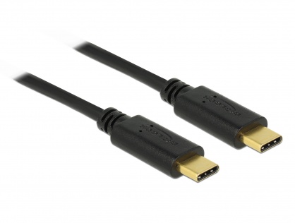 Cablu USB 2.0 tip C T-T Negru 3m 3A, Delock 83867