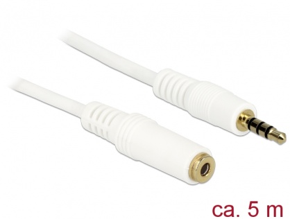 Cablu prelungitor audio jack 3.5mm 4 pini T-M 5m, Delock 84484