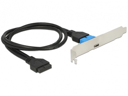 Bracket pin header USB 3.0 la 1 x USB tip C extern Low Profile, Delock 84755