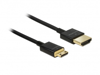 Cablu HDMI la mini HDMI-C T-T 3D 4K 2m Slim Premium, Delock 84778