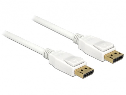 Cablu Displayport 1.2 Alb 1m 4K T-T, Delock 84876