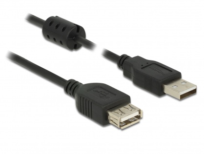 Cablu prelungitor USB 2.0 T-M 0.5m Negru, Delock 84882