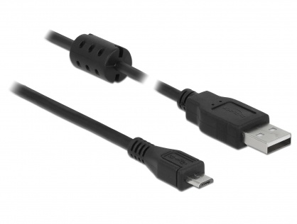 Cablu USB 2.0 la micro USB-B 3m Negru T-T, Delock 84909