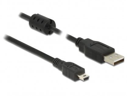 Cablu USB la mini USB-B 0.5m negru, Delock 84911