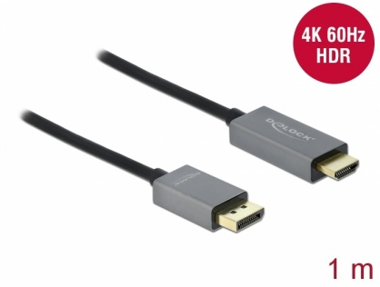 Cablu activ DisplayPort 1.4 la HDMI 4K@60 Hz (HDR) T-T 1m, Delock 85928