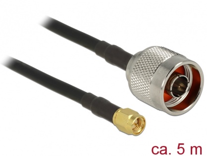 Cablu antena  N plug la SMA plug CFD200/RF200 5m low loss, Delock 89418